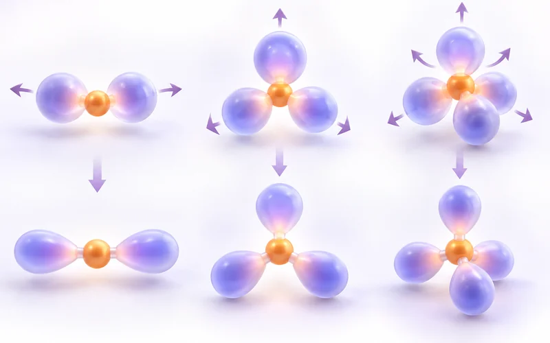 3D VSEPR theory Simulation interactive simulation